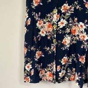 Floral button down midi skirt